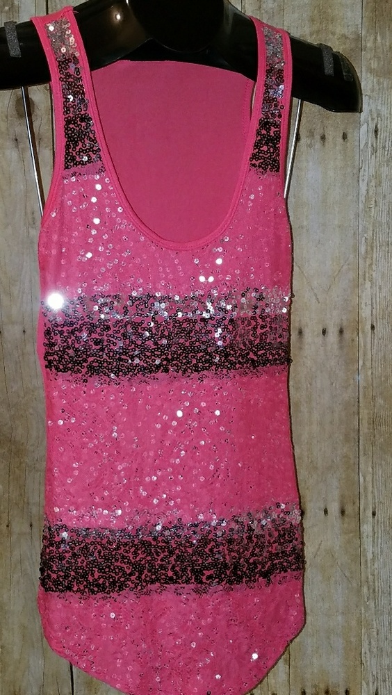 Sequin Pink Tank Top